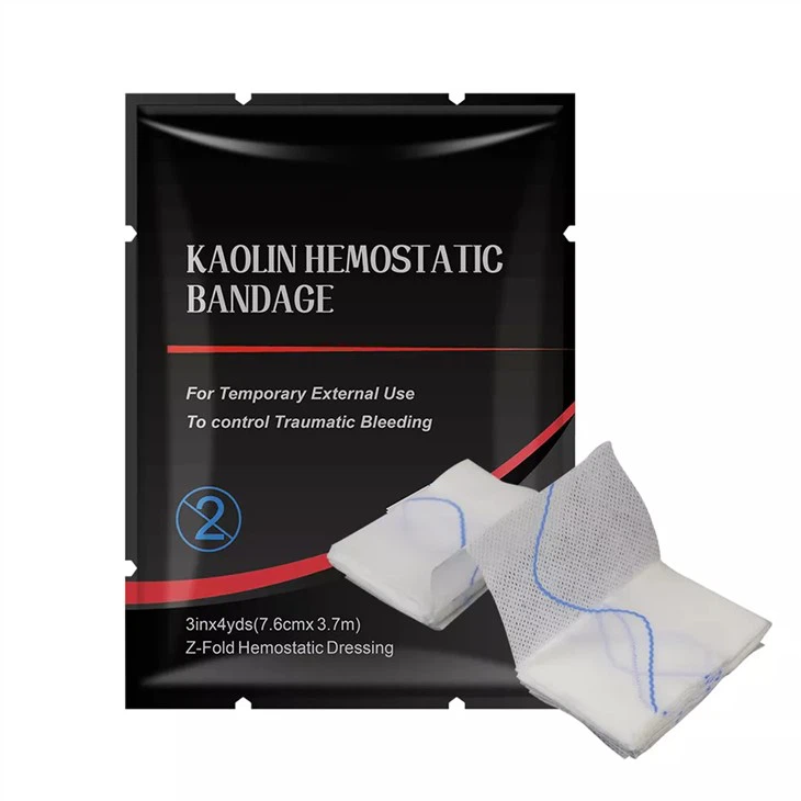 100% Cotton And Sterile Kaolin Hemostatic Gauze 3in X4yards Wound Care Bandage