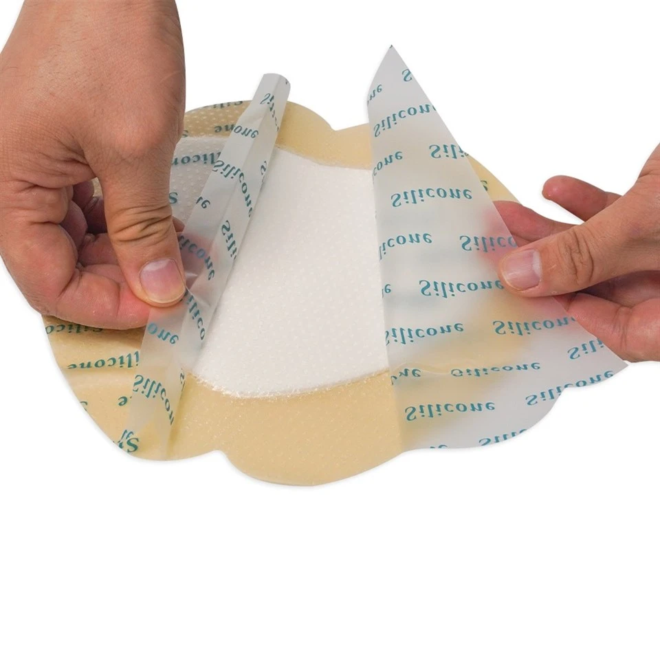 Individually Packed Silicone Foam Dressing Sterile Water-Resistant Adhesive Pads For Wound Care